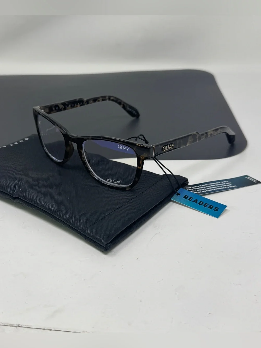 Quay Mini Hardwire Blue Light Glasses reading glasses +2.00 tortoise